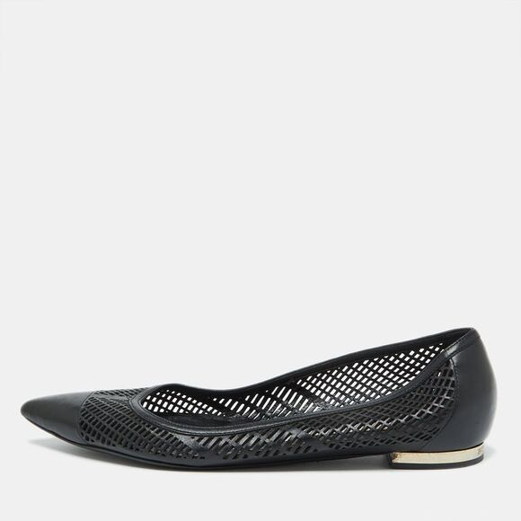 Burberry Black Laser Cut Leather Bradshaw Pointed Toe Flats Size 38,New Products : American Fashion Style Bags On Sale